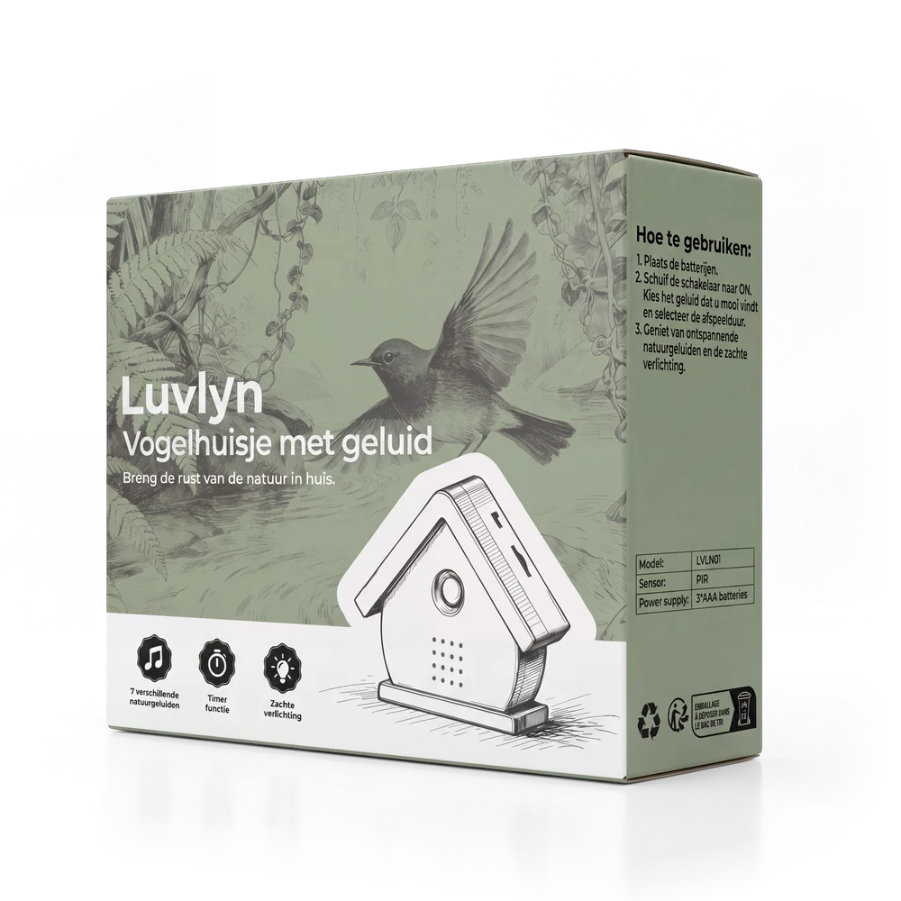 De cadeauverpakking van het Luvlyn vogelhuisje in Berk