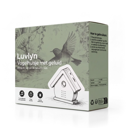 De cadeauverpakking van het vogelhuisje in Berk