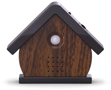Het vogelhuisje met geluid in Walnoot