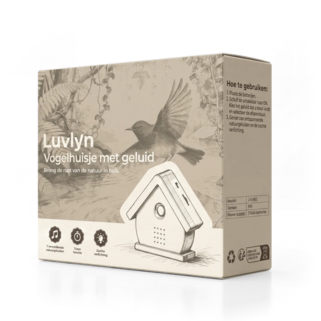 De cadeauverpakking van het vogelhuisje in Wolk